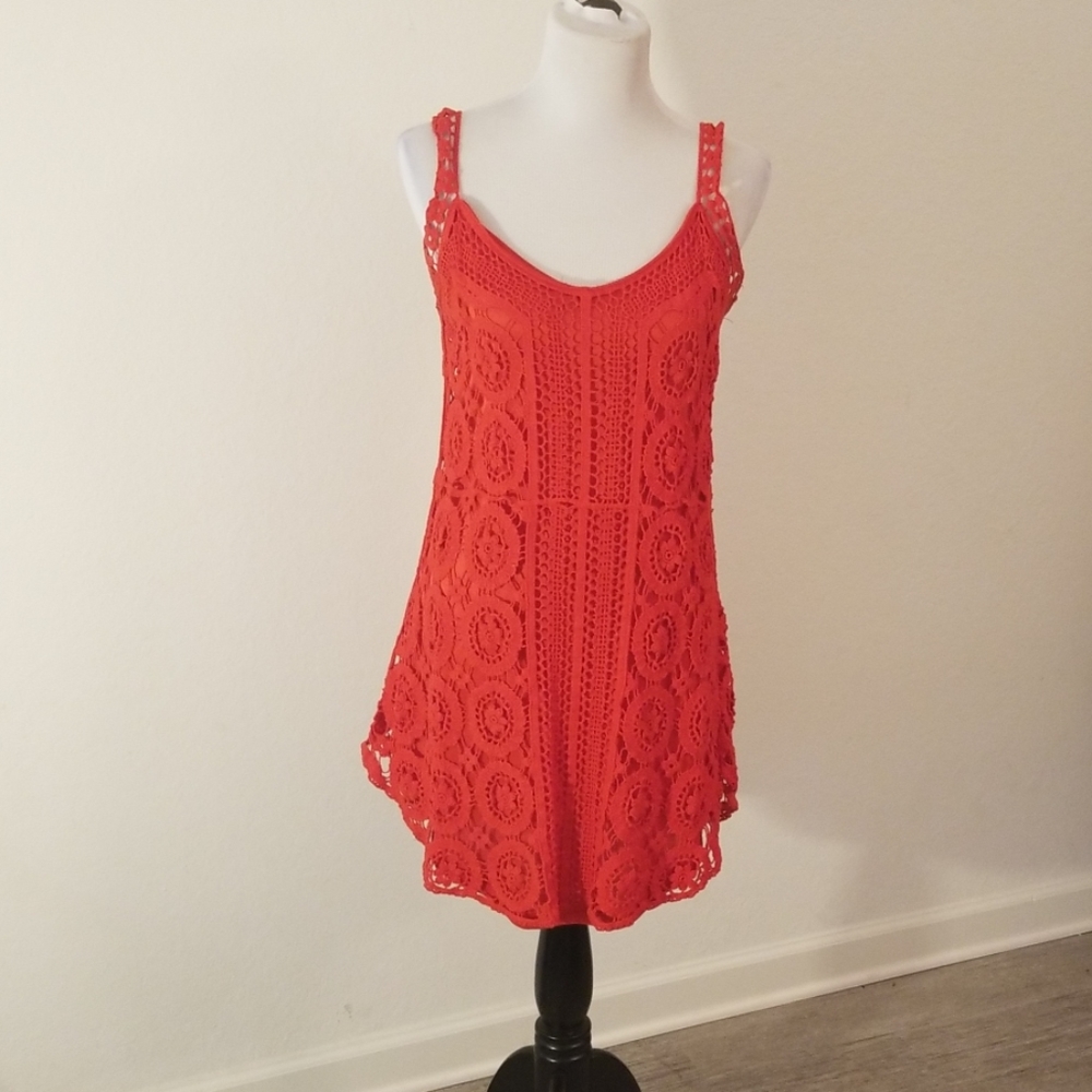Red Crochet Dress